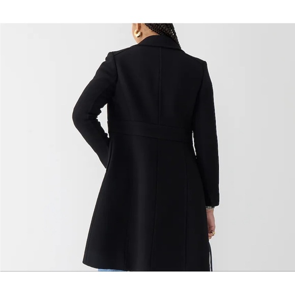 J Crew Lady Day Coat Italian Double Cloth Wool Black 6 - Picture 3 of 12
